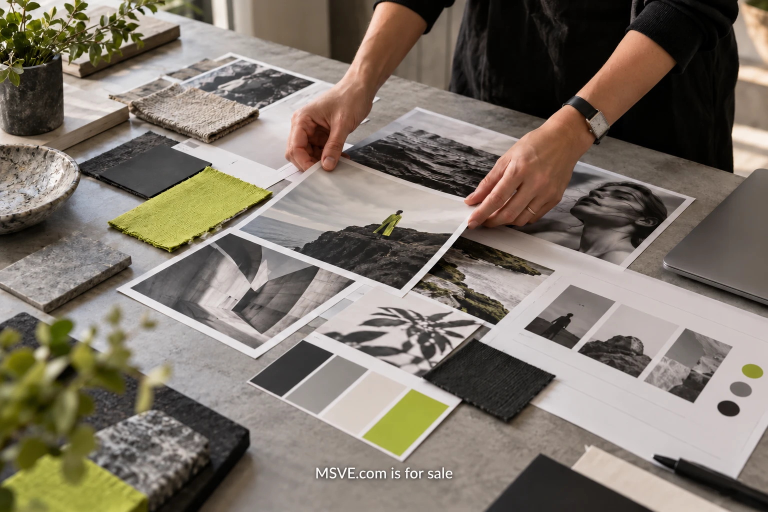 Creative team arranging a production brief and visual references